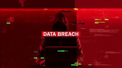 Texto de aviso de violação de dados sem fundo de sinal