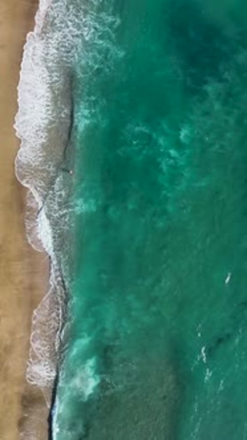 Vertical Video Azure Beach on the Mediterranean Sea Aerial View