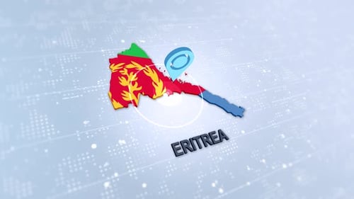 Eritrea Map Flag Location Pin Animated Graphic