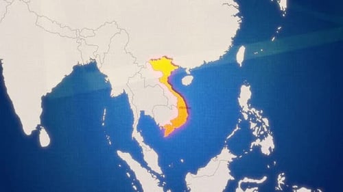 Animated Map Highlight of Vietnam