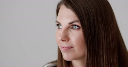 Young Woman with Braces Smiling Close Up