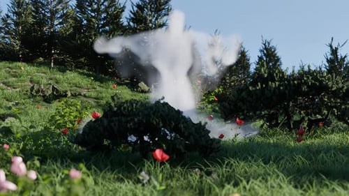 Smoke Man in Nature Realistic Animation