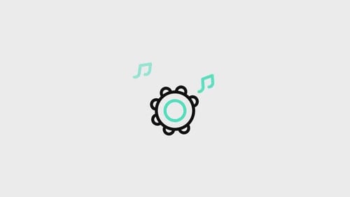 Minimalist Tambourine Music Icon Animation