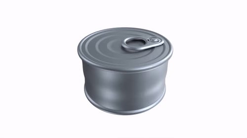 metal can 3d object rotating loop