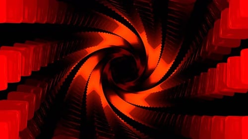 Orange And Red Fantastic Led Vortex Spiral Background Vj Loop In 4K