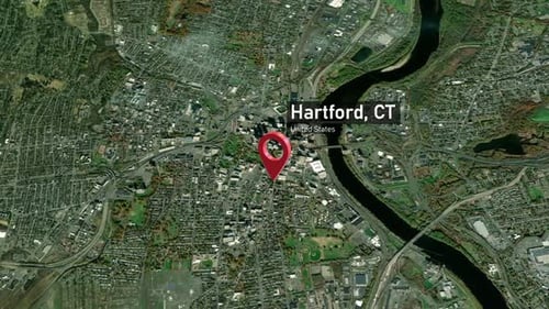Hartford City Zoom (CT, United States) from Space to Earth