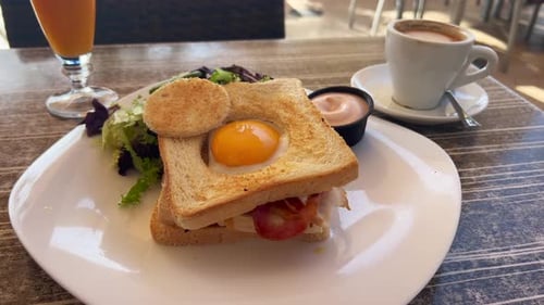 Breakfast Sandwich with Sunny Side Up Egg