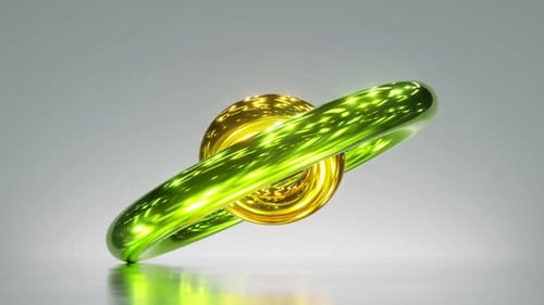 abstract shiny rings spinning and rotating