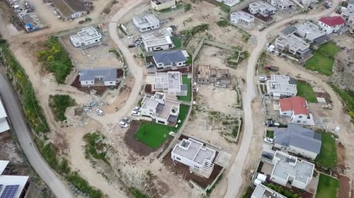Aerial View of Developing Suburban Neighborhood