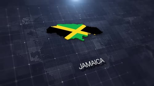 Animated 3D Map of Jamaica with Flag Identity Reveal