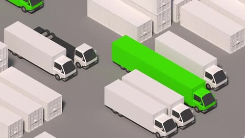 Isometric Delivery Truck Highlight Animation