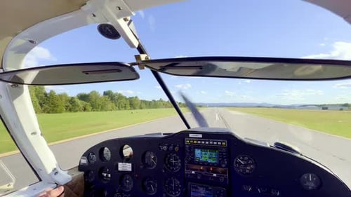 private pilot touchdown on runway aboard piper cherokee 180