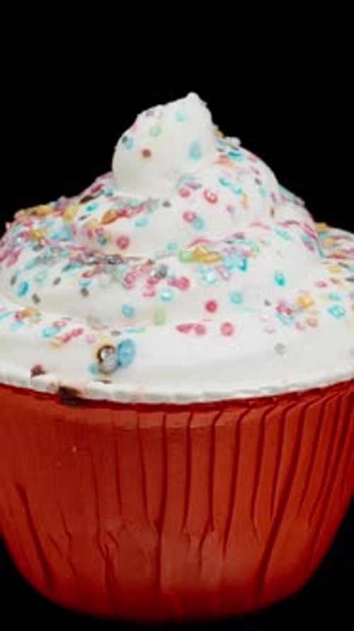 Festive Cupcake with White Frosting and Sprinkles