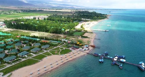 Aerial view of resort pier