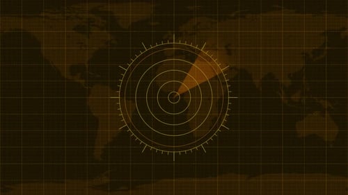 Futuristic Digital Radar Scan with World Map Interface