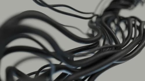 Close-Up View Of A Flexible Black Wire