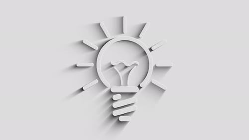 Bulb idea and creative innovation symbol 3d with shadow