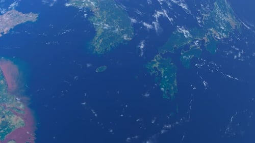 Asia, Korea, Far East From Space. Planet Earth. Globe