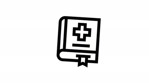 Animated Line Art Medical Book Icon