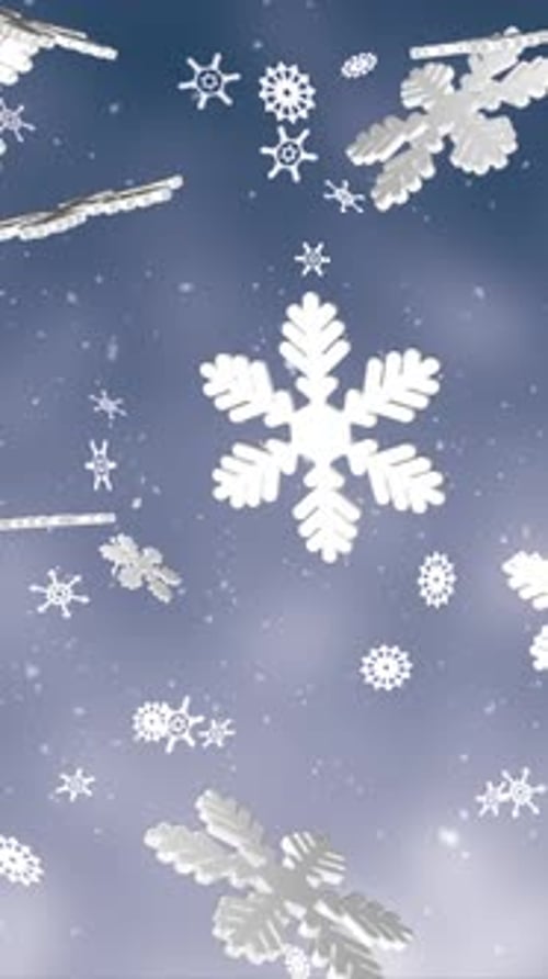 Animated Falling Snowflakes Loop for Winter Holiday Projects