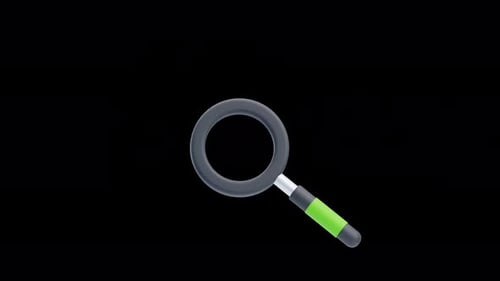 Modern 3D Magnifying Glass Icon Animation