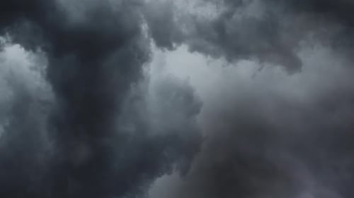 4k view of Heavy Lightning Storm clouds.