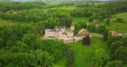 Establishing Shot Castle of Chastellux A Beautiful Castle with an Exciting Castle Complex A Place