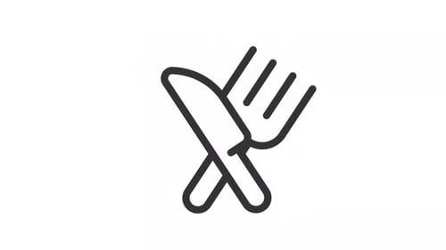 Minimalist Animated Fork and Knife Icon