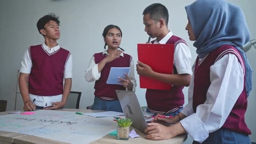 High School Students Working Together