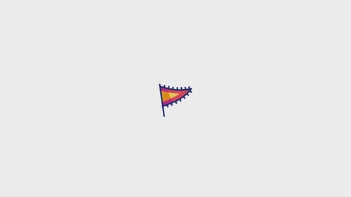 Playful Animated Sketch Flag Element