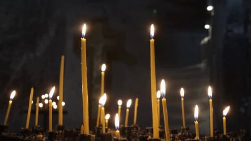 Orthodox Church Candle Stand with Candles