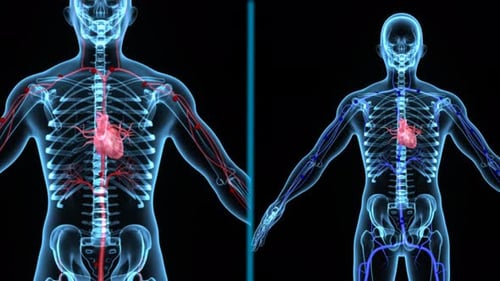 Digitale Illustration des menschlichen Kreislauf- und Lymphsystems