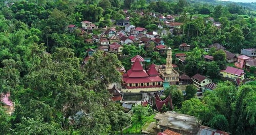 Padang, 08 May 2024, Aerial shot of the grand mosque