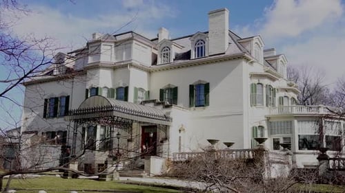 Upper class house mansion 4k exterior day