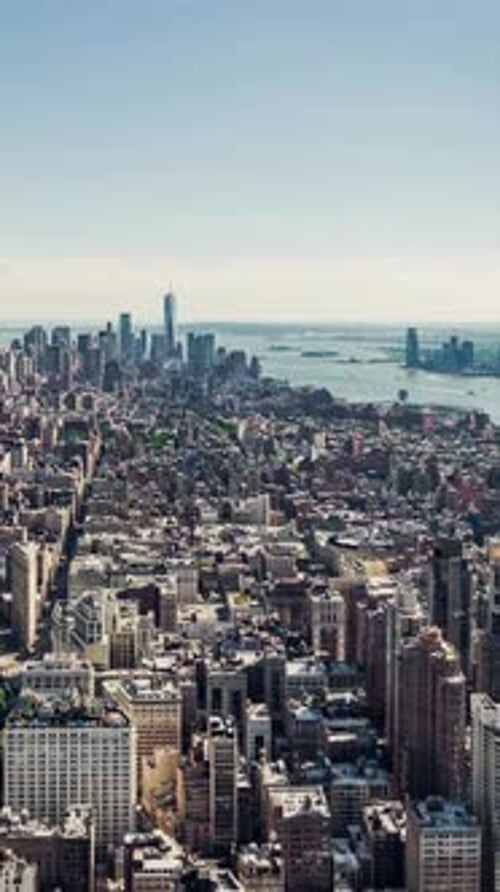 Vertical View Of New York Cityscape, USA