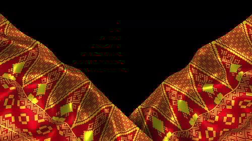 Indonesia Ethnic Silk Pattern Cloth Fabric Wave Songket Minang Minangkabau Padang Red Alpha Channel