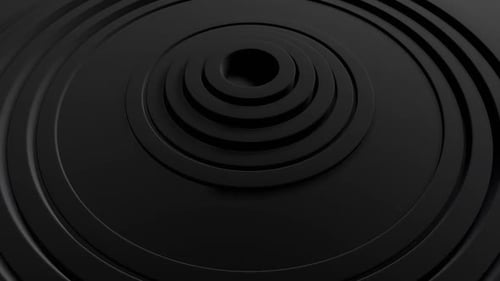 Pulsating Dark Geometric Circles Abstract Background