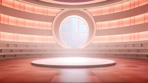 Sleek Futuristic Presentation Stage Virtual Studio Background