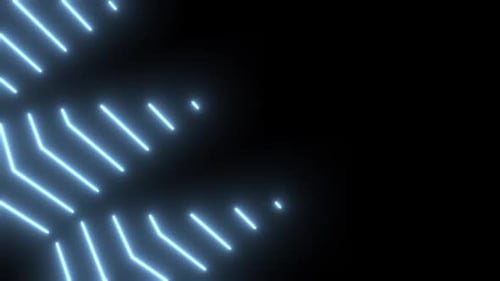 Dynamic Glowing Blue Neon Lines Geometric Motion Background