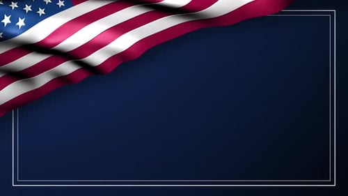 Waving American Flag Corner with Elegant Frame