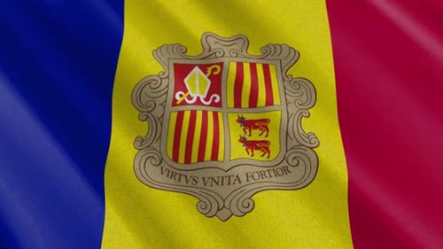 Andorra National Flag Waving Seamless Loop
