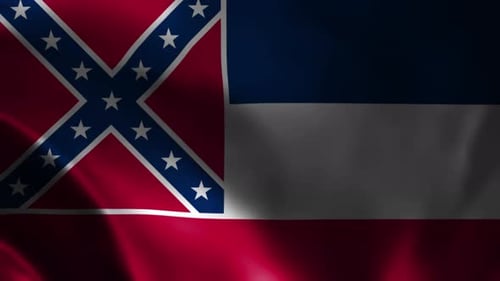 Realistic Waving Mississippi State Flag Loop