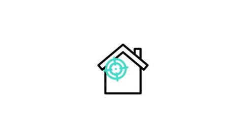 Animated Line Icon of Home Location Target