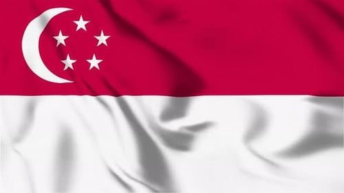 Realistic Waving Singapore Flag Animation