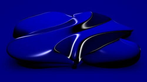 Glossy Blue Abstract Fluid Shape Animation Loop