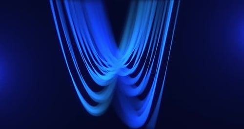 Abstract twisted lines with blurred background and light movement, waves from lines and particles