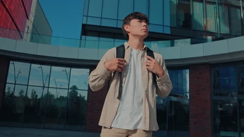 Side View College Life Learning Outdoors on Campus