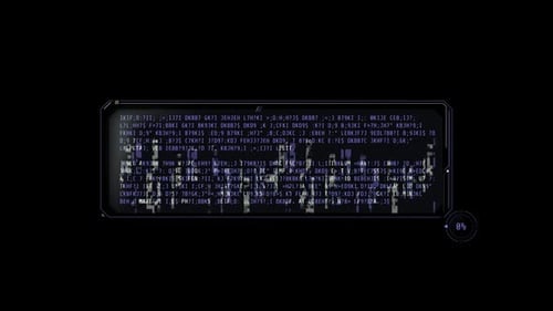 Ventana de decodificación de texto mediana con efecto de distorsión de color