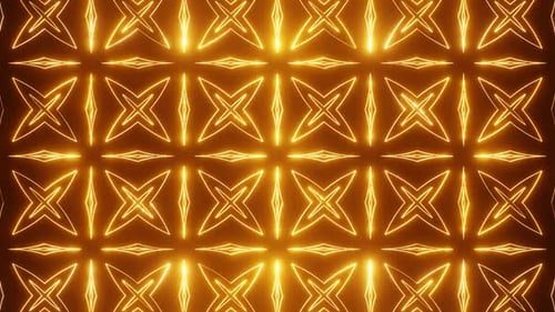 Orange On Black Abstract Neon Glowing Star Patterns Background Vj Loop Animation In Hd
