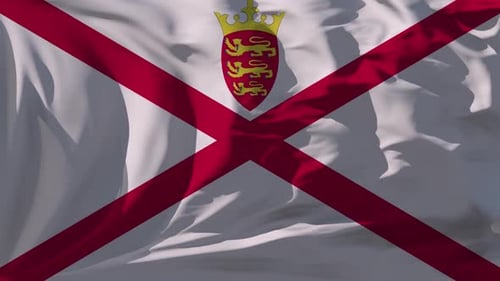 Waving Flag of Jersey Realistic Animation